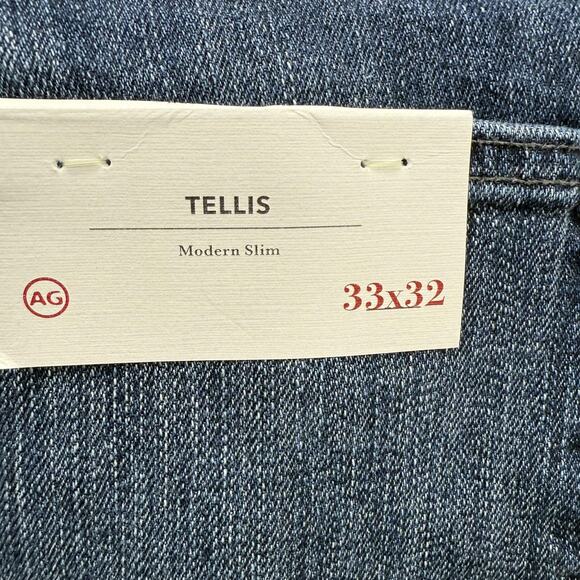 AG Adriano Goldschmied Jeans Mens 33x32 Blue Tellis Modern Slim Stretch Denim - Picture 3 of 8